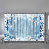 Aperturee - Hölzerne Schneeflocken Stern Perlen Frohe Weihnachts Hintergrund